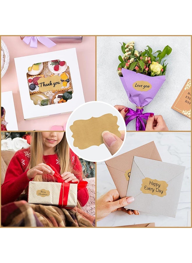 3 لفات 900 قطعة ملصقات هدايا لاصقة من ورق الكرافت ملصقات متعددة الأغراض لعلب التوابل والزيوت العطرية وصناديق تخزين مستحضرات التجميل وحاويات الطعام وعلب ماسون والحرف اليدوية والهدايا - Image 2